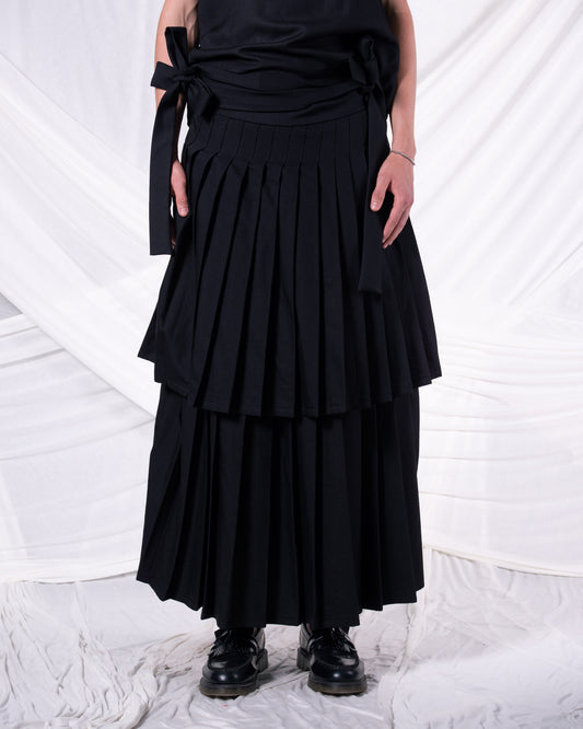Z Double Layer Pleated Skirt